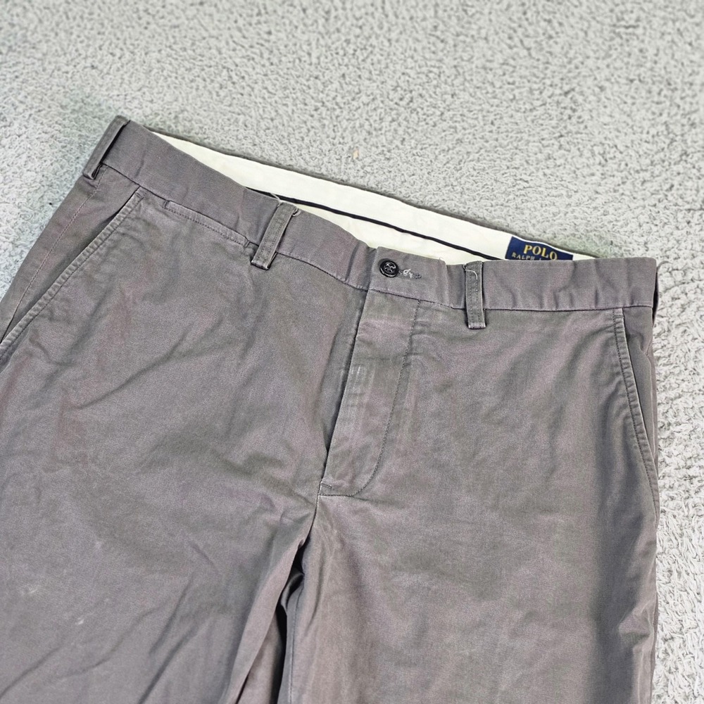 Polo Ralph Lauren Pants Mens 34x32 Gray Stretch Classic Fit Chino Cotton Casual